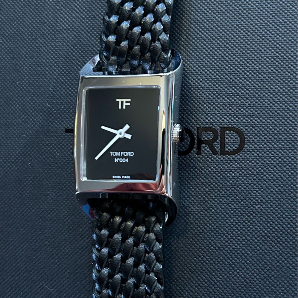 Tom Ford Watch With 35mm Black Face & Black Braided Band - Picture 2 of 10